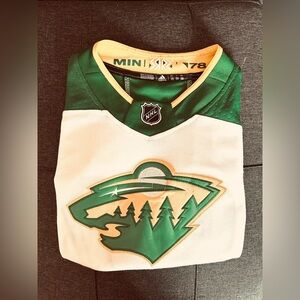 Kids Green and Cream Hockey Jersey- MN WILD KAPRIZOV-97
